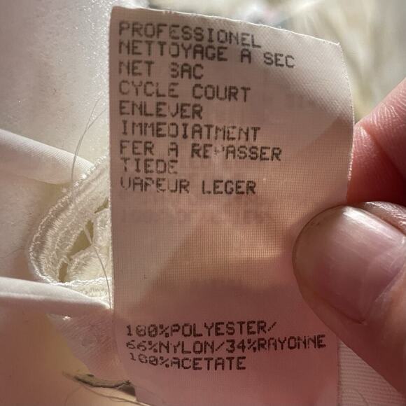 Jessica McClintock Dress Size 5/6 White Bridal Lace Wedding Shower Vintage 1980s - Picture 13 of 13